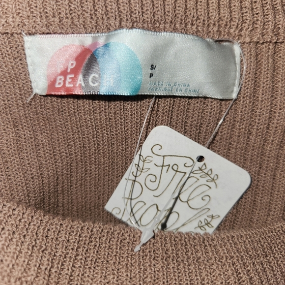 Nwt‎ free people tan oversized tie sweater size small - Picture 4 of 6